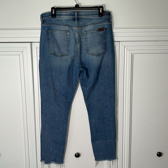 7 For All Mankind High Waist Josefina Distressed Raw Hem Boyfriend Jeans Size 29 - Picture 3 of 7